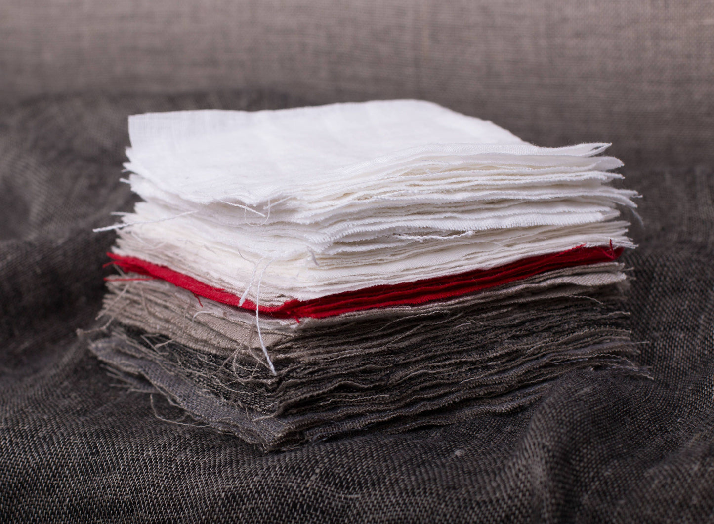 Linen Fabric Samples: White, Undyed, Striped & Waffle Swatches