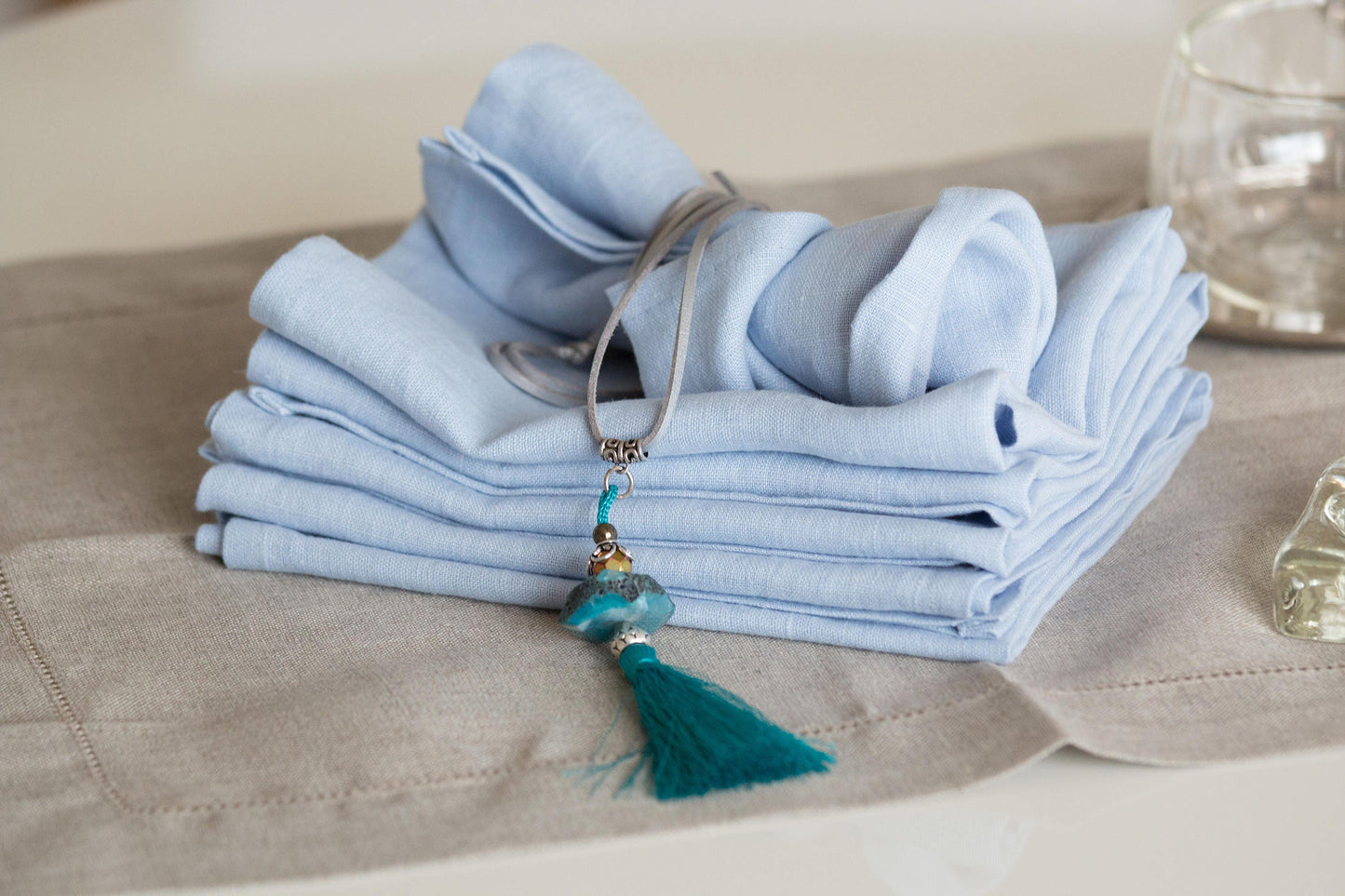Linen Dinner Napkins | Multicolor Stone-Washed