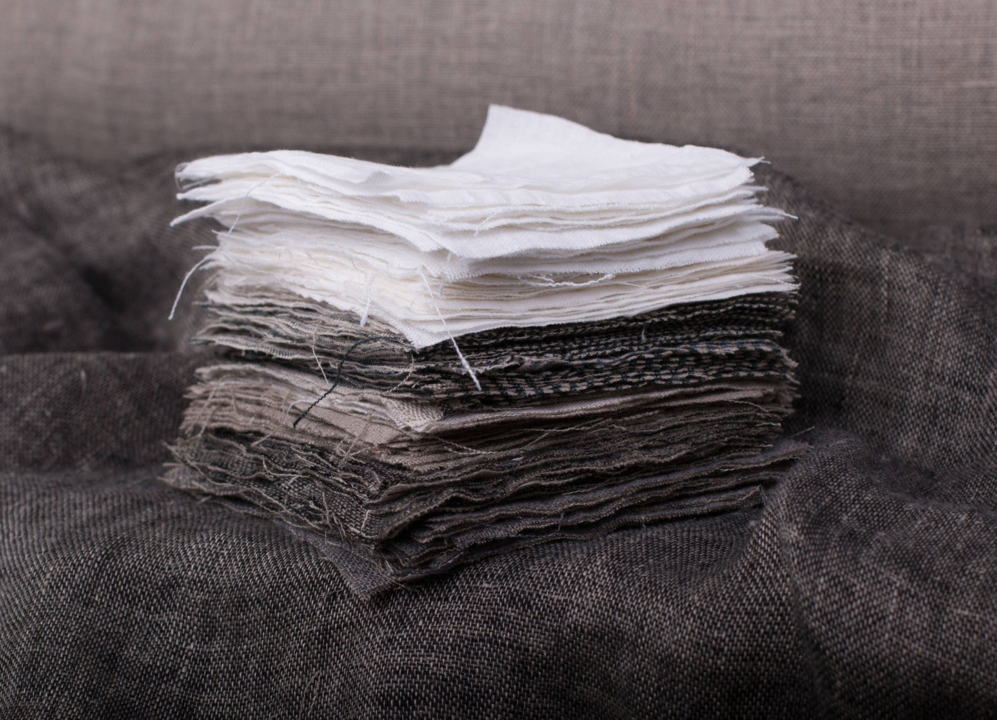 Linen Fabric Samples: White, Undyed, Striped & Waffle Swatches