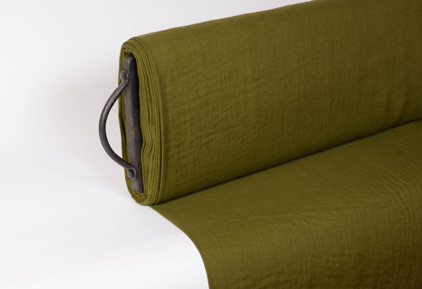 Dark Moss Green Linen Fabric