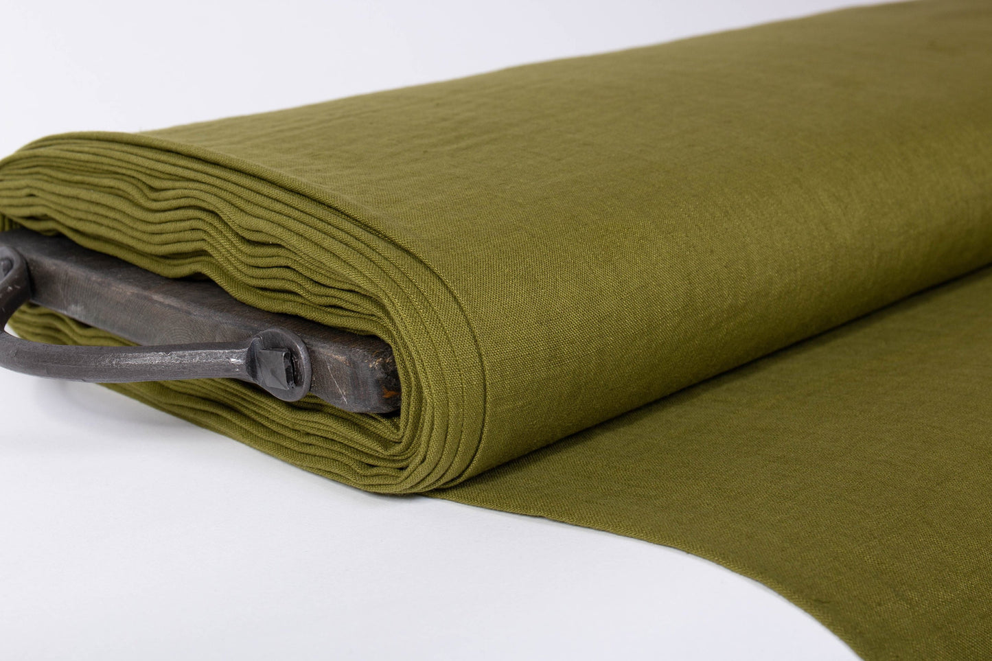Dark Moss Green Linen Fabric