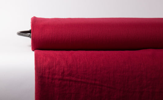 Berry Red Linen Fabric