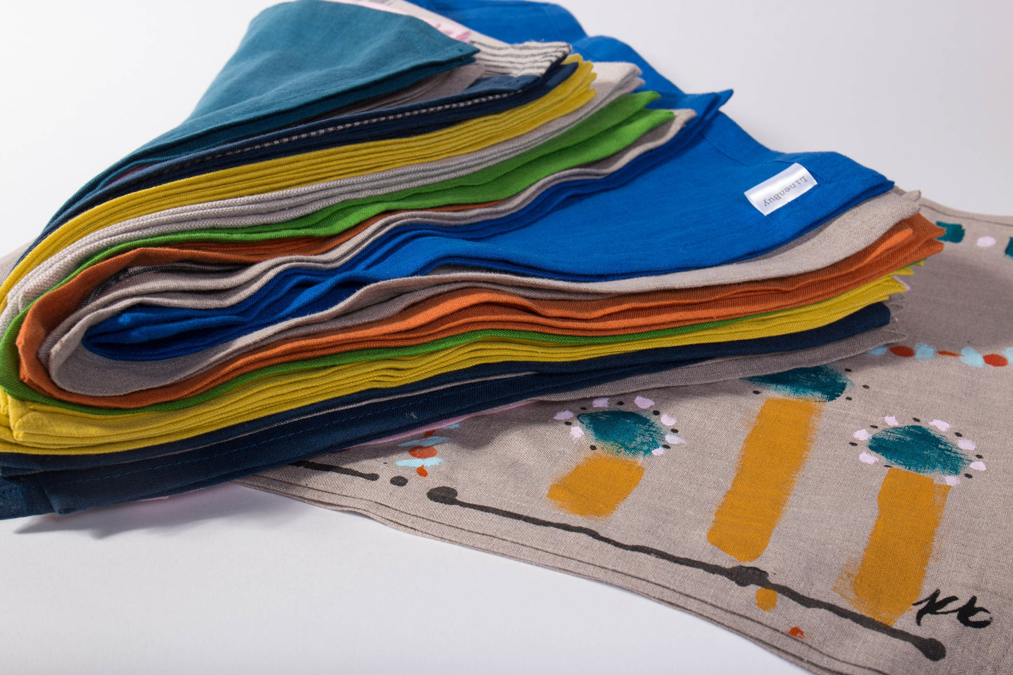 Linen Dinner Napkins | Multicolor Stone-Washed