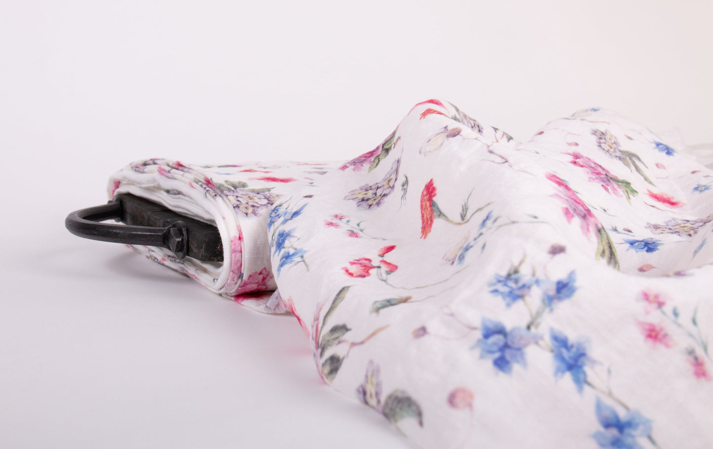 Linen Fabric Azaleas Edelweiss Marigolds | Off-White Base