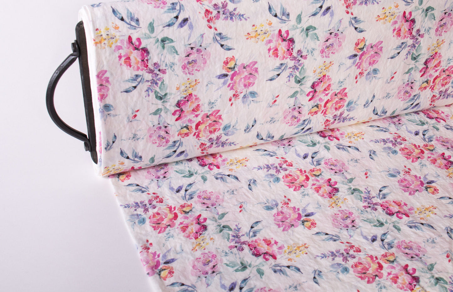 Roses Bouquet Linen Fabric