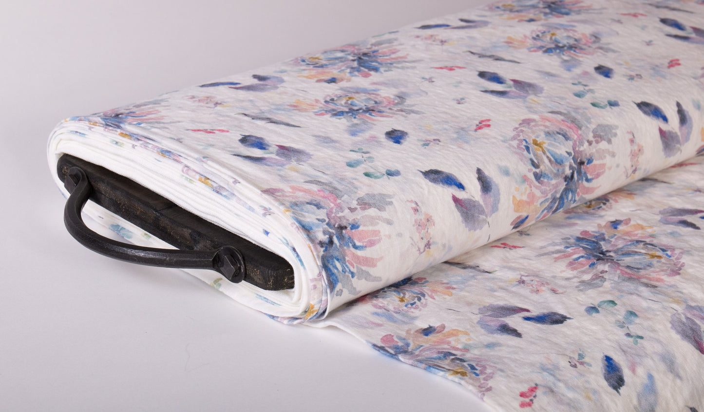 Linen Fabric Chrysanthemum | 3D Floral Print