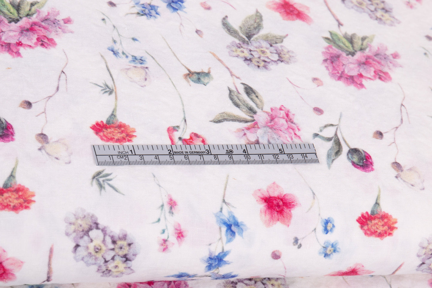 Linen Fabric Azaleas Edelweiss Marigolds | Floral Print