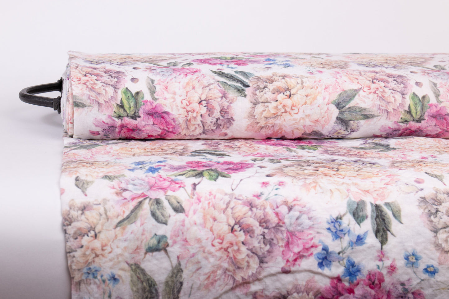 Peonies & Azaleas Linen Fabric