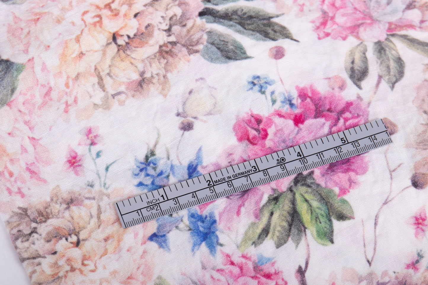Peonies & Azaleas Linen Fabric
