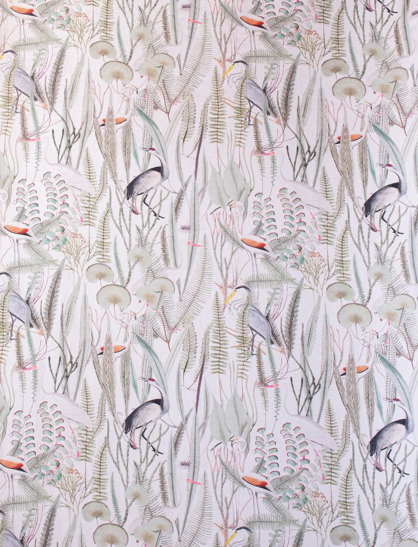 Linen Fabric Birds | EQUATORIAL MAGIC Print
