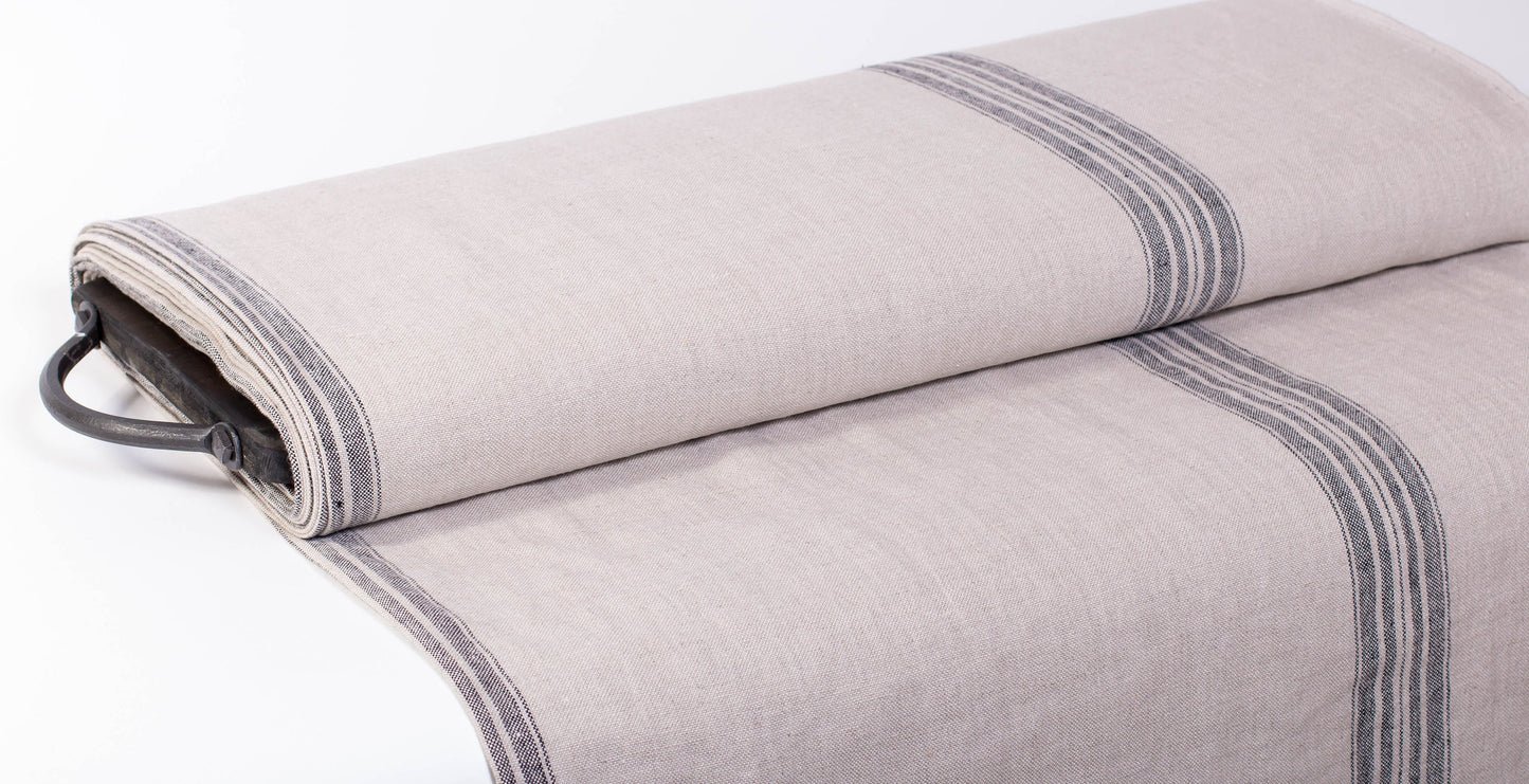 Heavyweight Striped Linen Fabric (380 gsm)