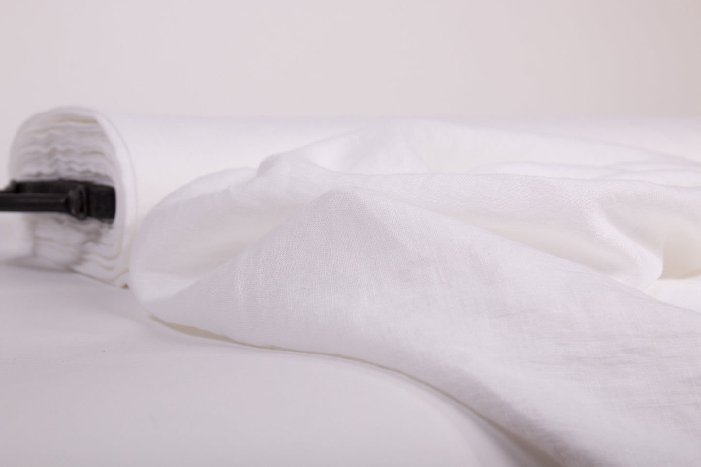 Heavyweight Stark White Linen Fabric (260gsm)