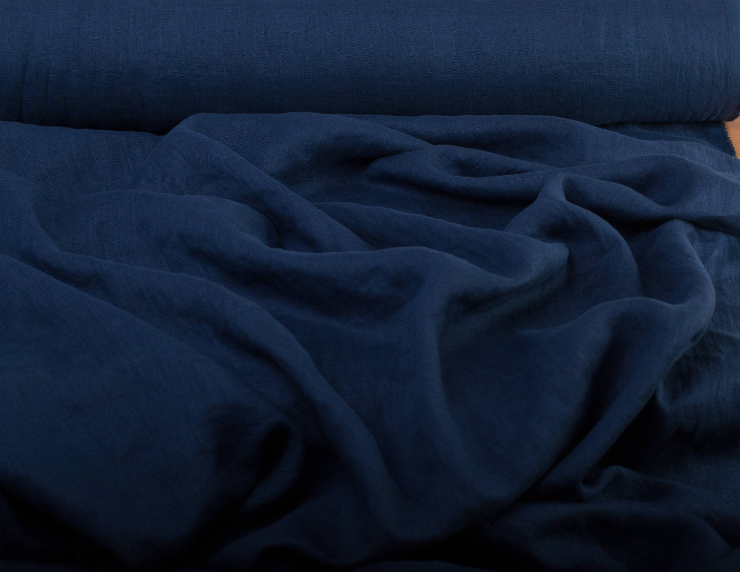 Softened Linen Fabric, Midnight Blue — Lightweight (135gsm)
