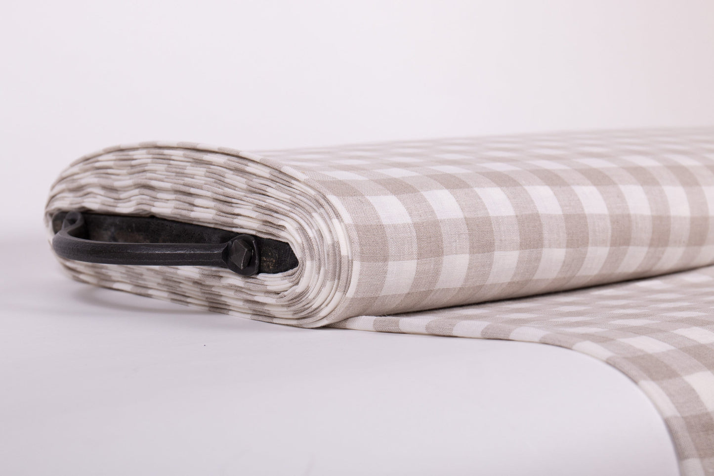 White Gingham Linen Fabric (200gsm)