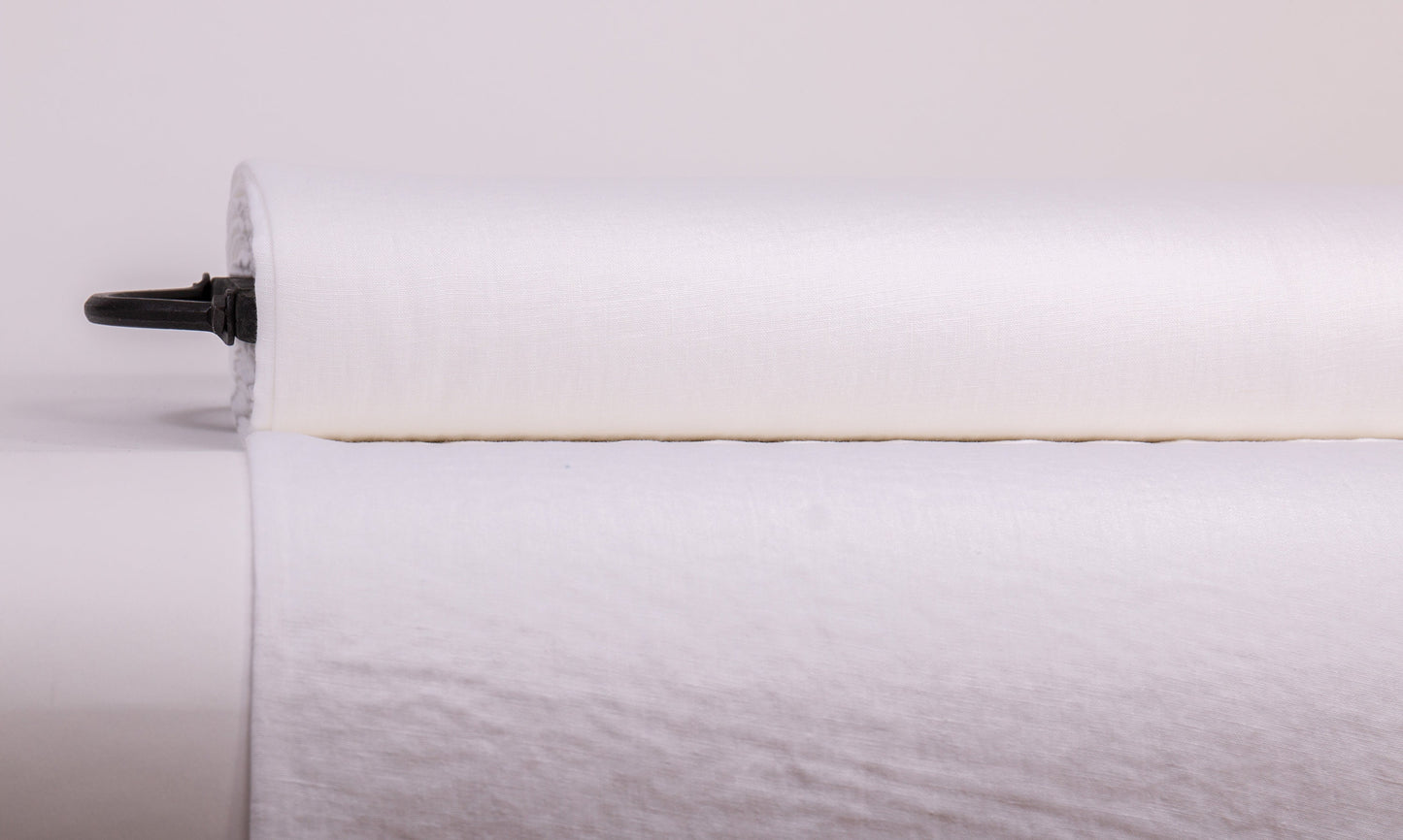 Heavyweight Stark White Linen Fabric (260gsm)