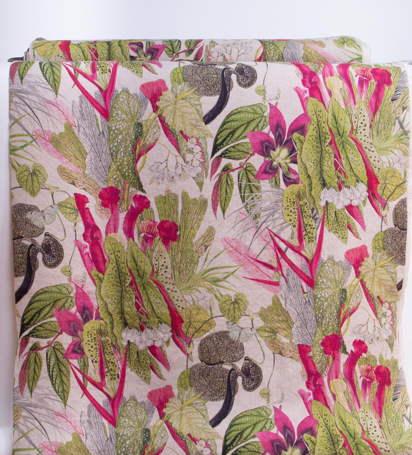 Linen Fabric Floral | BLOMSTRA Natural