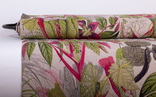 Linen Fabric Floral | BLOMSTRA Natural