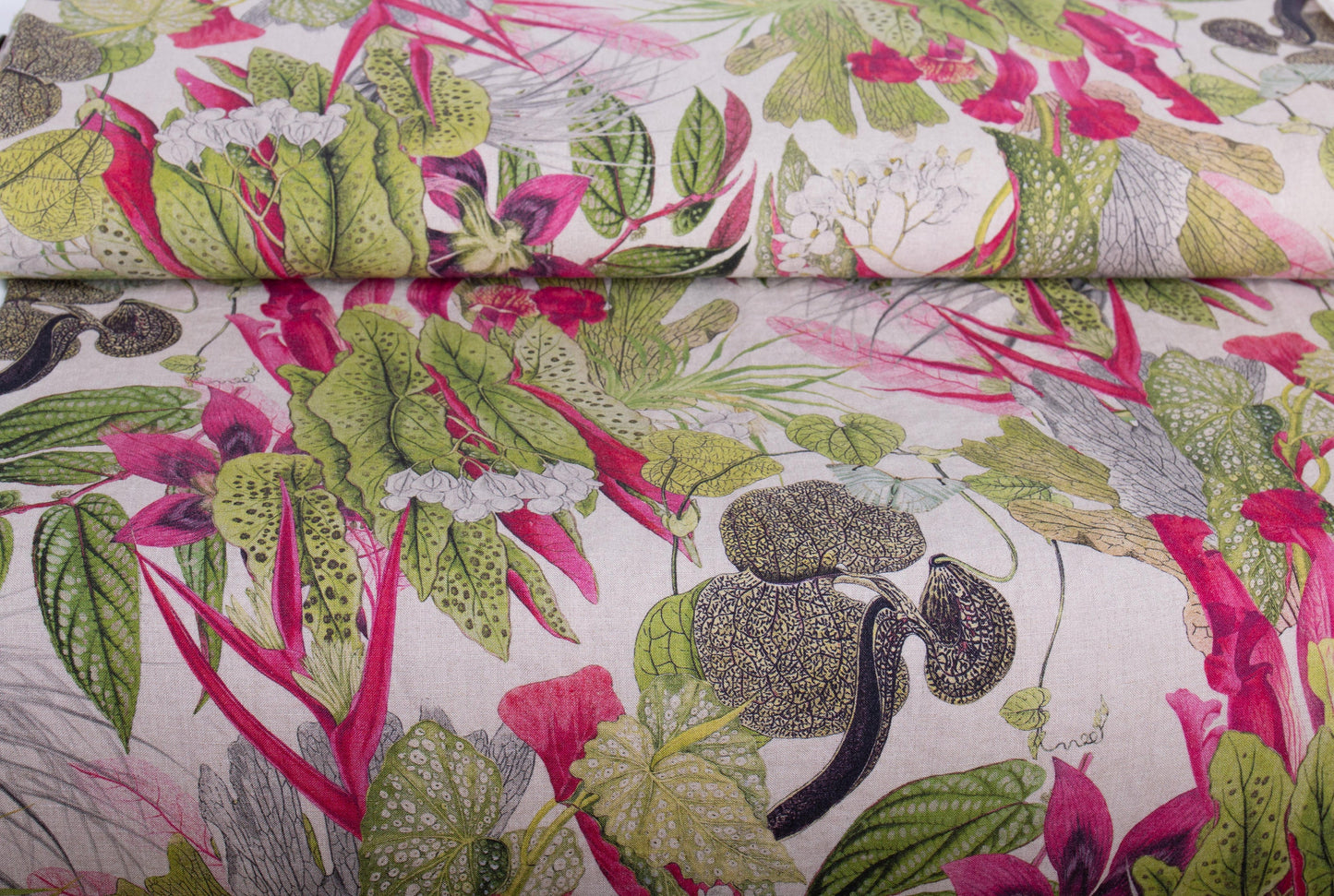 Linen Fabric Floral | BLOMSTRA Natural