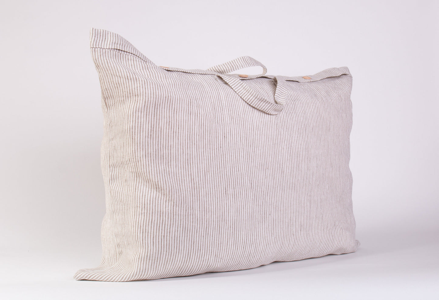 Striped Linen Storage Bags with Handles