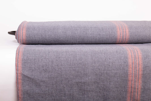 Heavyweight Dark Gray with Red Stripes (340 gsm)