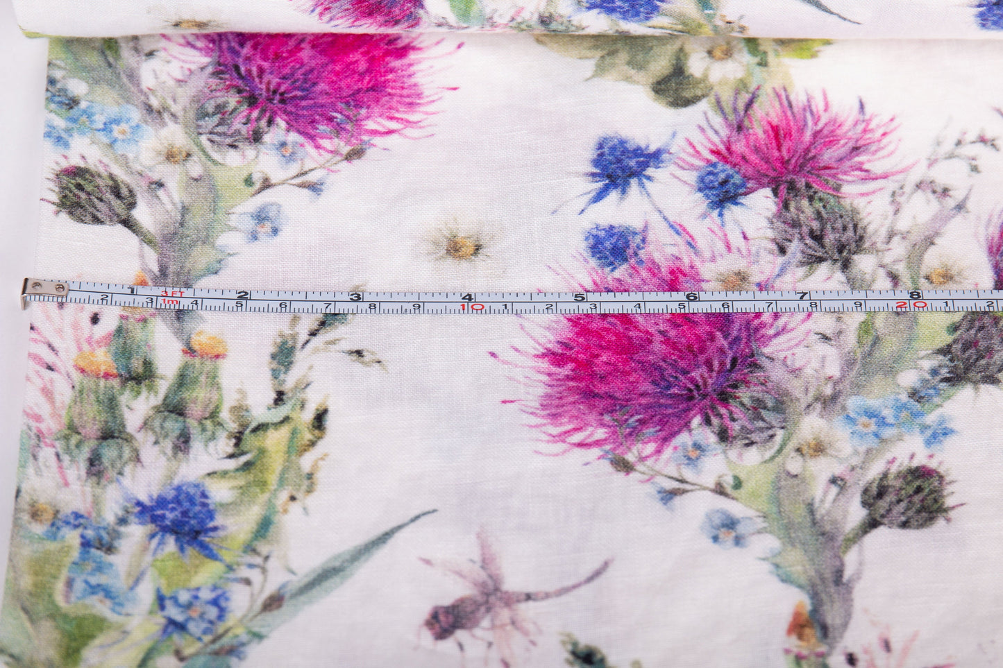 Linen Fabric Thistle | Wildflower Print