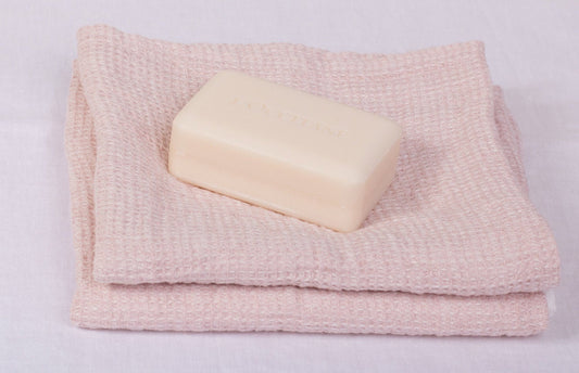 Ash Rose Linen Waffle Towels | Bath & Beach