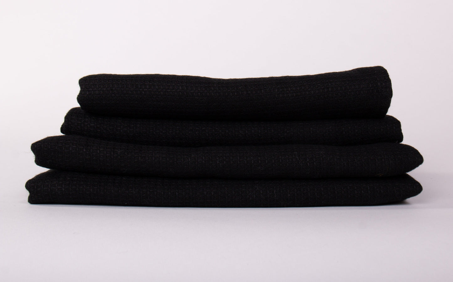 Black Linen Waffle Towels | Bath & Beach