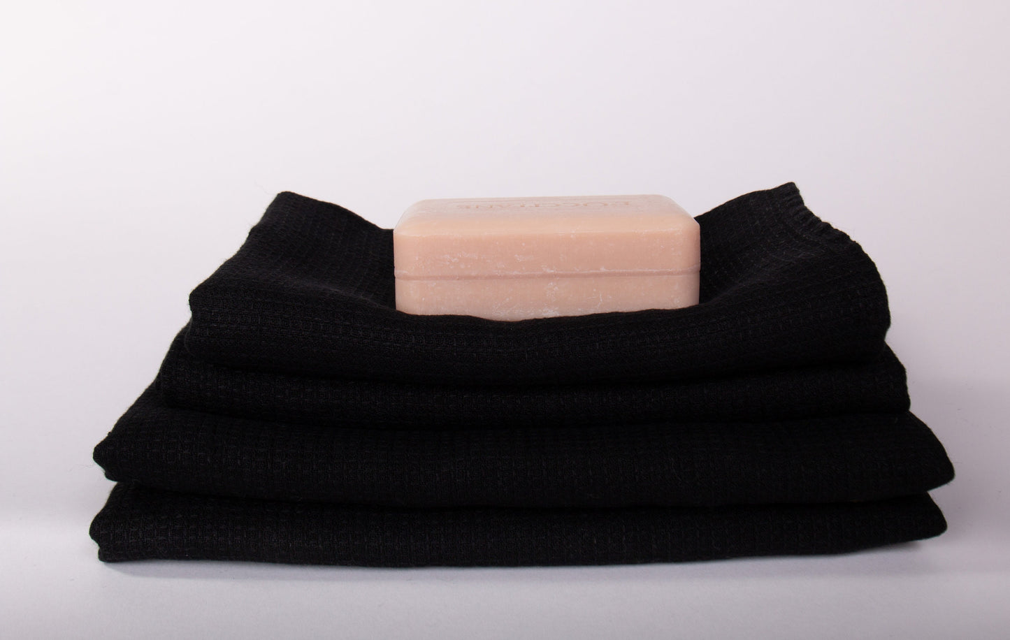Black Linen Waffle Towels | Bath & Beach