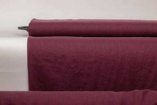 Burgundy Pure Linen Fabric
