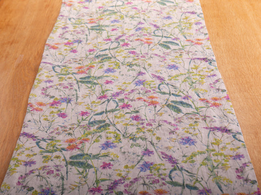 Linen Table Runner | Flower Fiesta Print