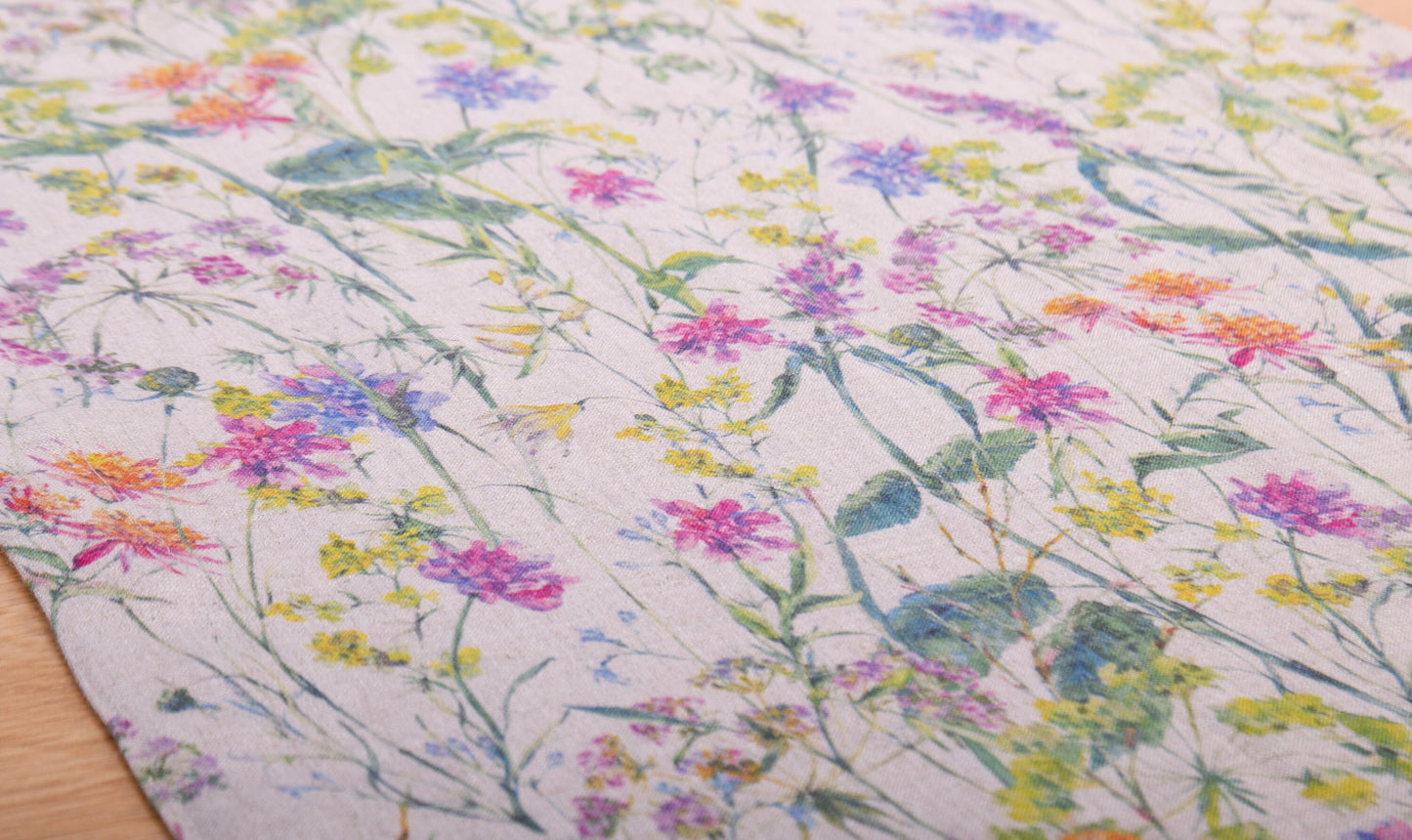 Linen Table Runner | Flower Fiesta Print