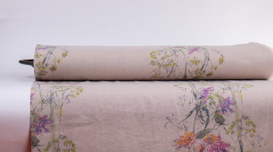 Linen Fabric Meadow Braid | Natural Undyed