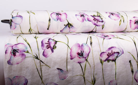 California Poppy Linen Fabric