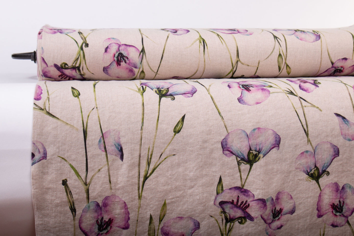 Linen Fabric California Poppy | Natural Undyed