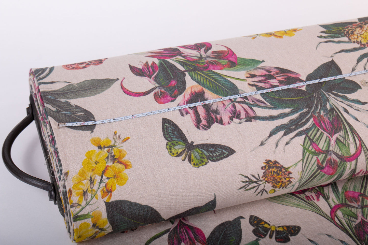 Linen Fabric Tulip Print | Natural Undyed