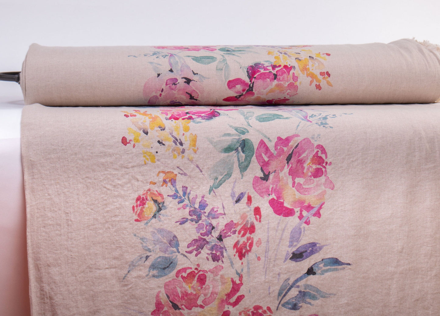 Floral Linen Fabric Swatches
