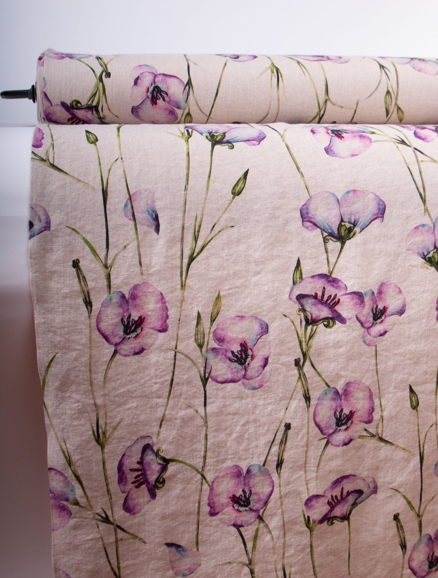 Linen Fabric California Poppy | Natural Undyed