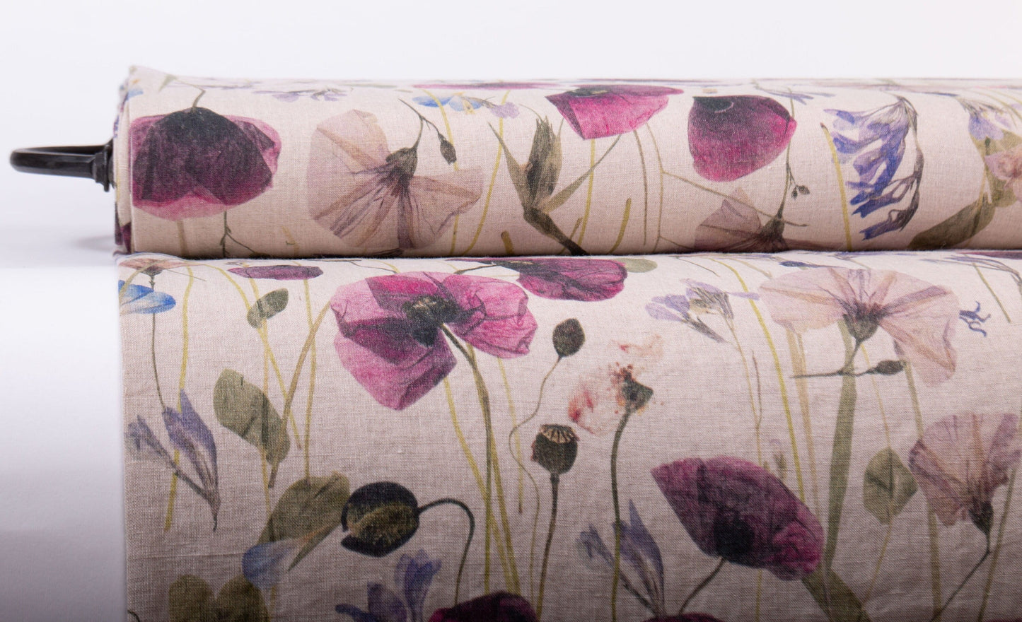 Linen Fabric Poppy Field | Dried Flower Print