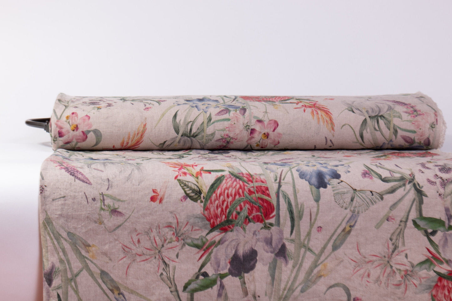 Linen Fabric Floral | ENAMOR Natural