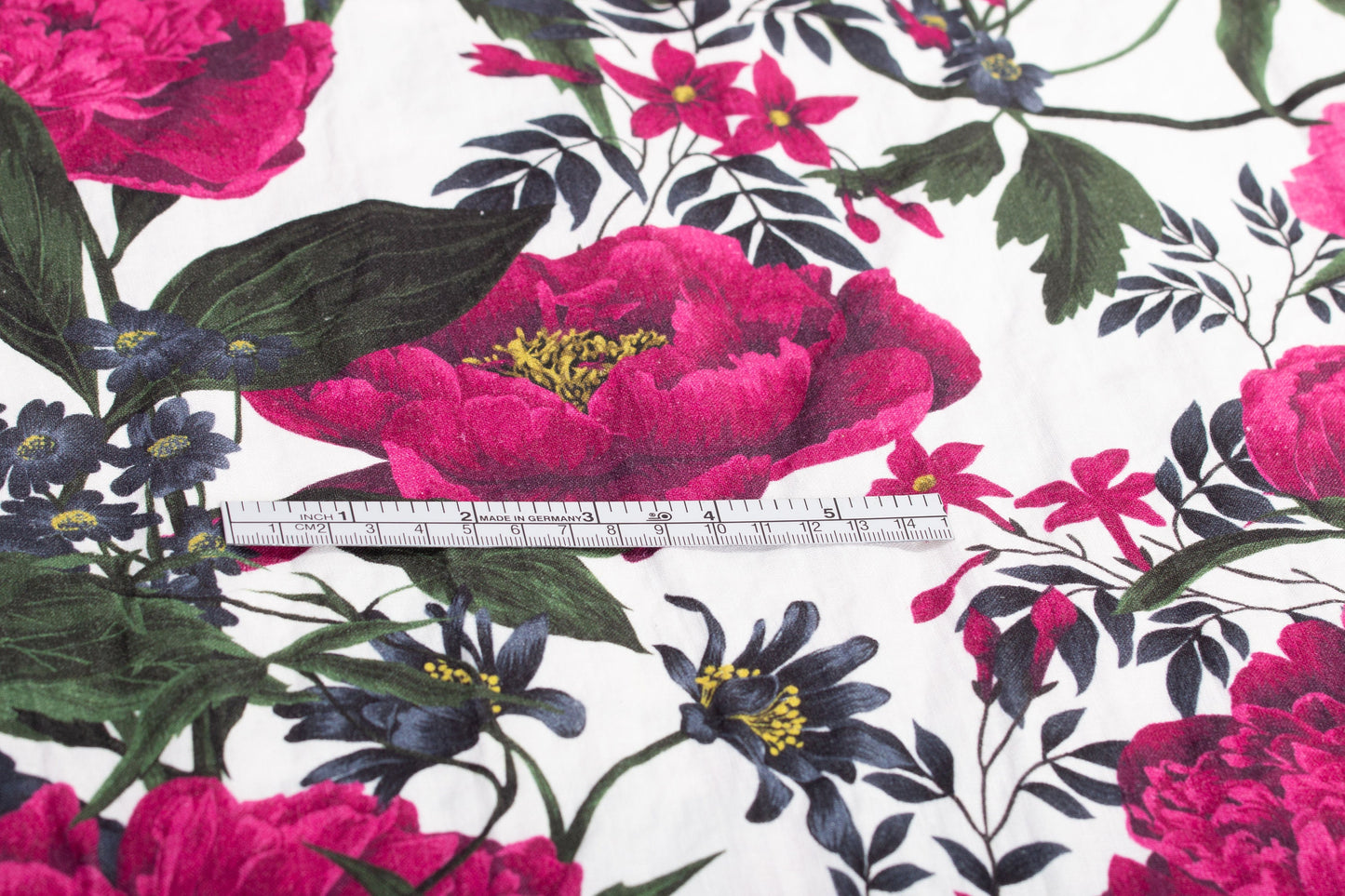 Peonies Printed Linen Fabric