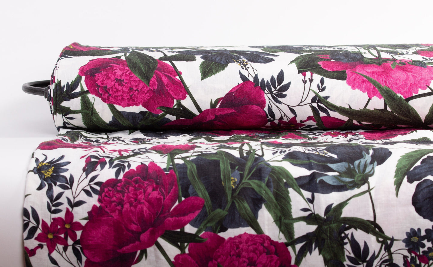 Peonies Printed Linen Fabric