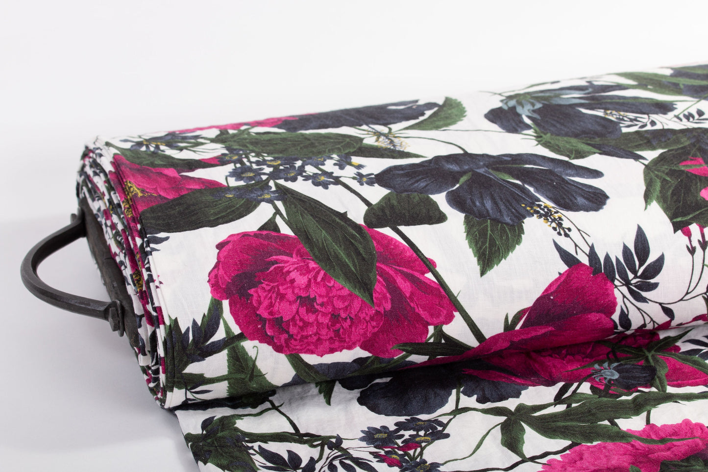 Peonies Printed Linen Fabric