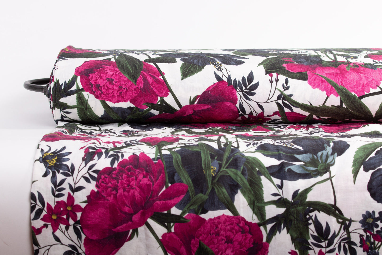 Peonies Printed Linen Fabric