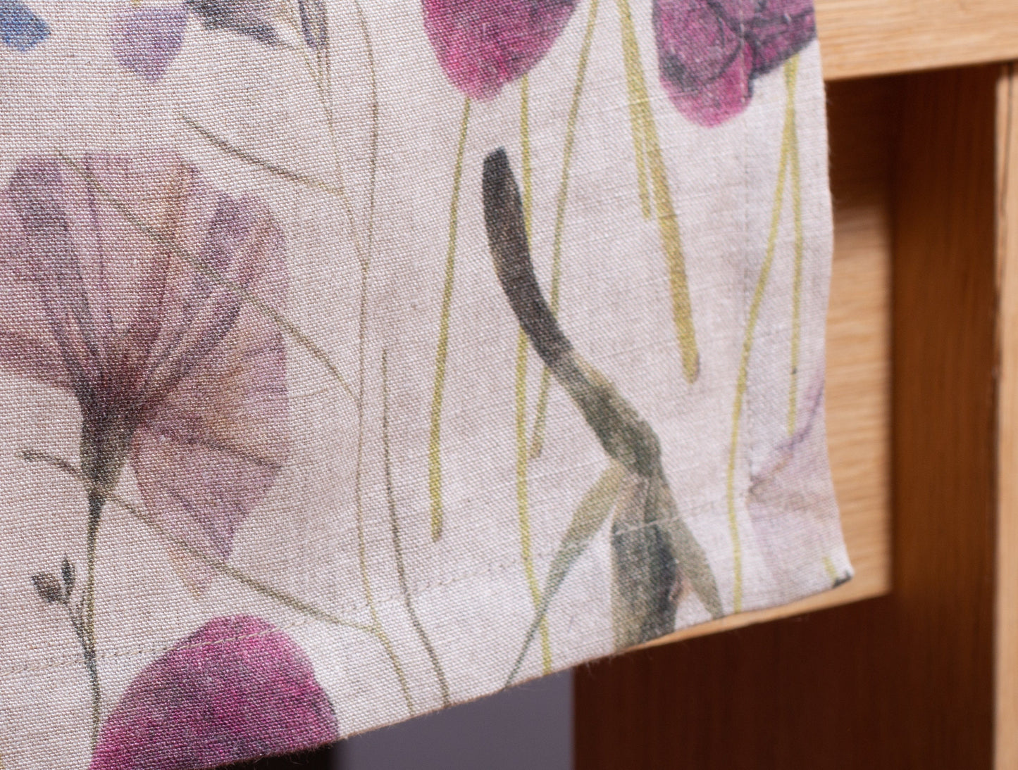 Linen Table Runner | Dried Poppy Print