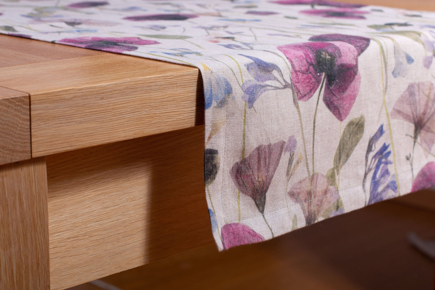 Linen Table Runner | Dried Poppy Print