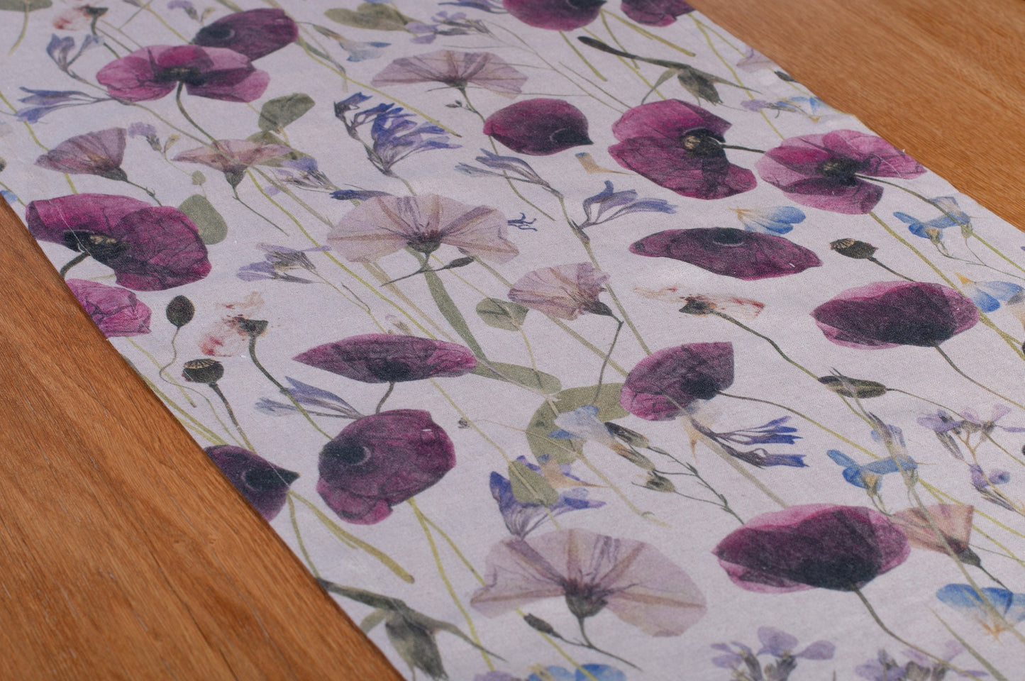 Linen Table Runner | Dried Poppy Print