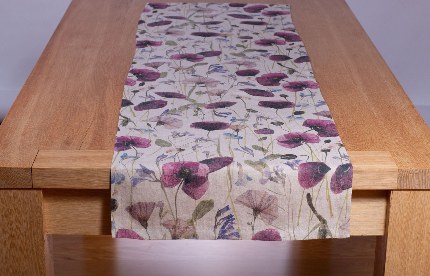Linen Table Runner | Dried Poppy Print