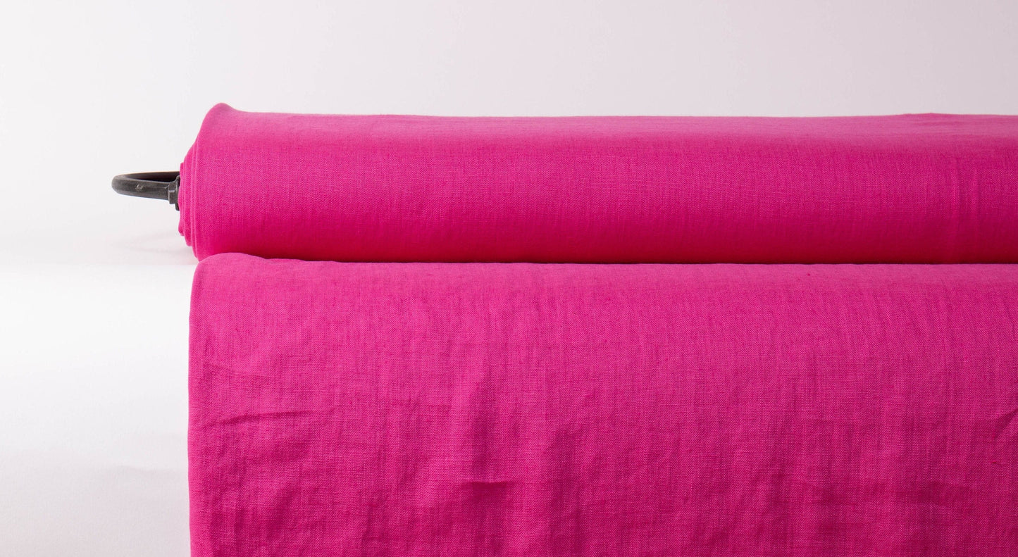 Magenta Pink Linen Fabric