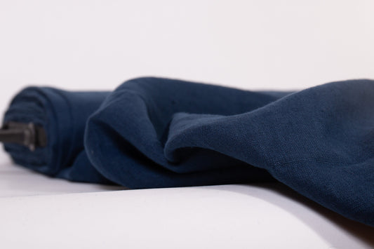 Softened Linen Fabric, Midnight Blue — Lightweight (135gsm)