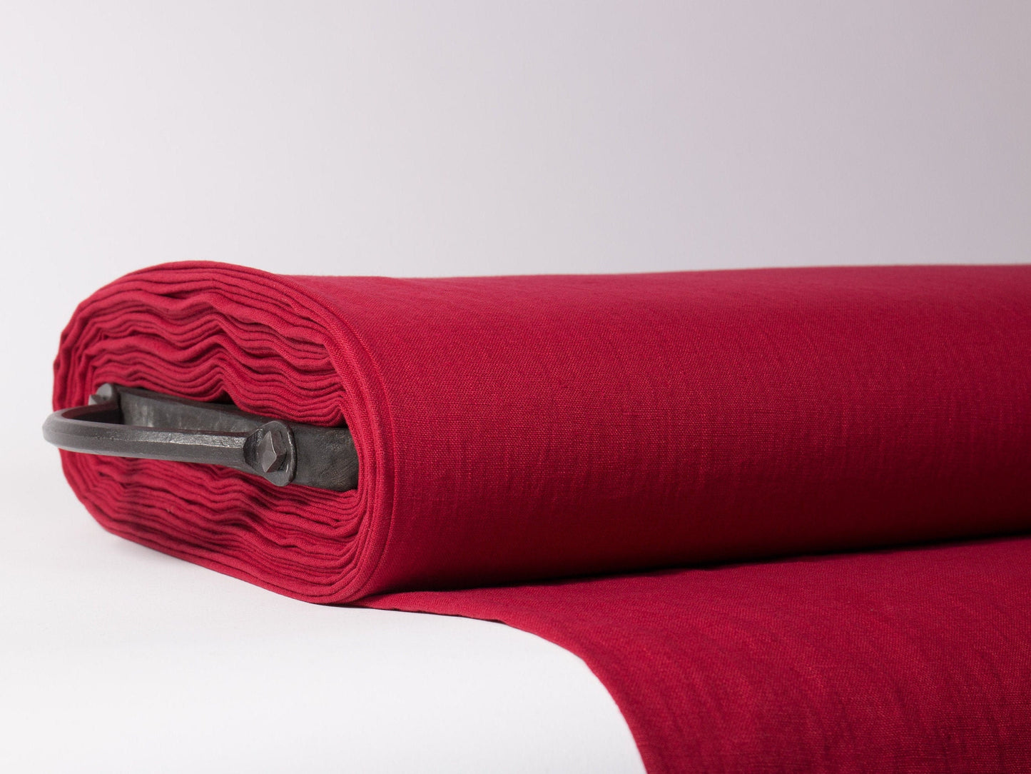Berry Red Linen Fabric